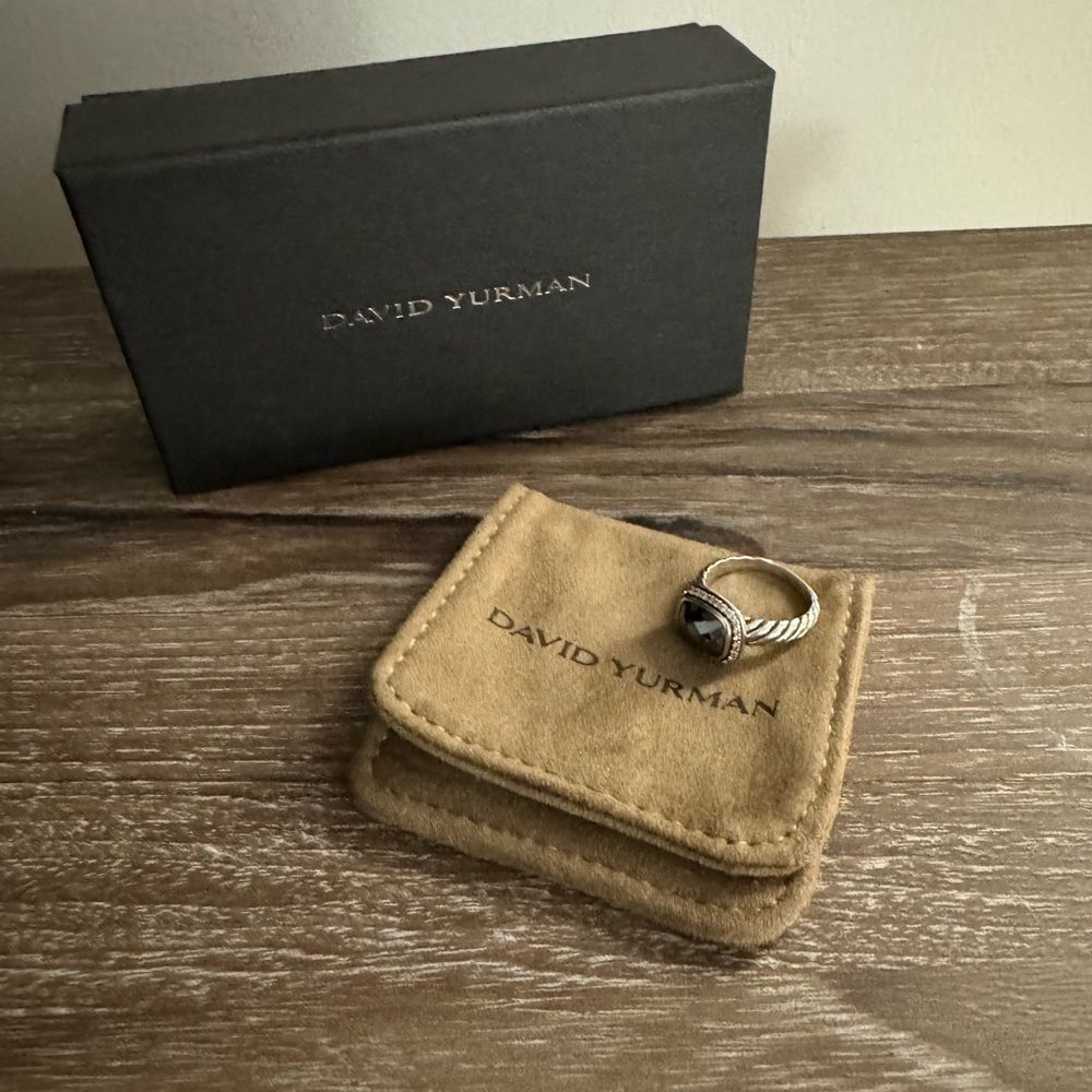 David Yurman Hematite and Diamond Noblesse Ring